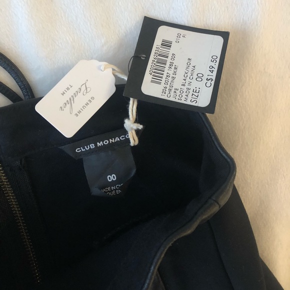 Club Monaco Fluted Skirt with Leather Detailing - Picture 7 of 7